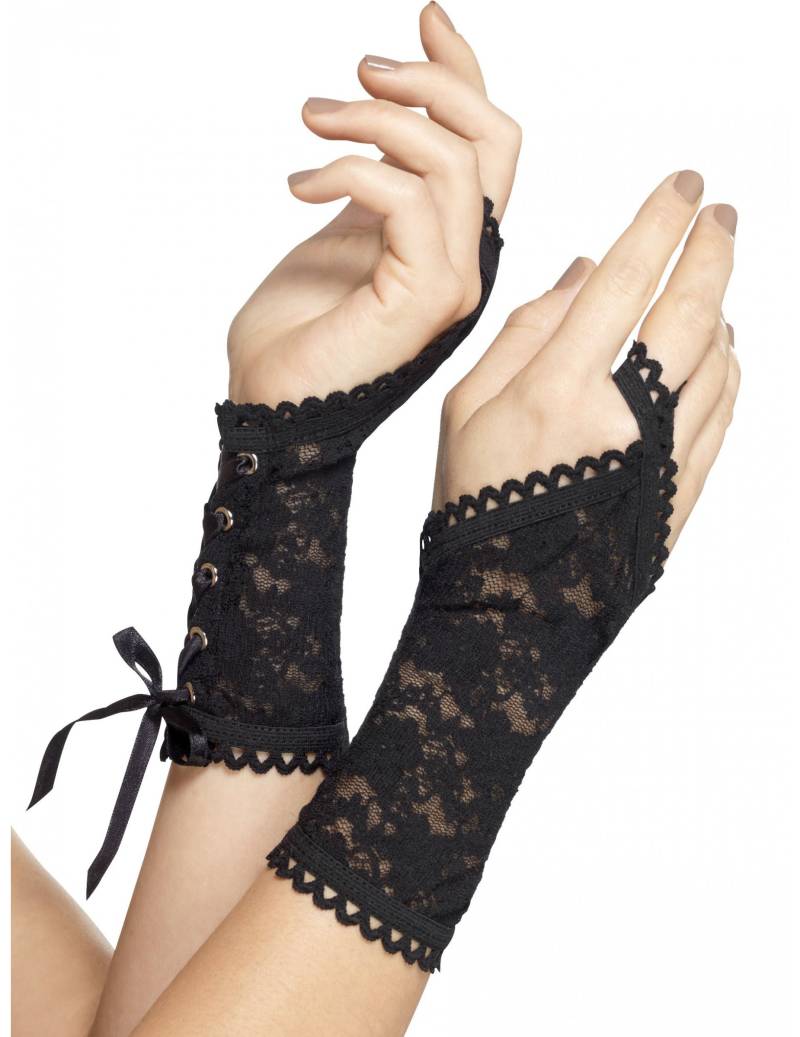 Elegante Spitzen-Handschuhe Gothic schwarz von SMIFFY'S