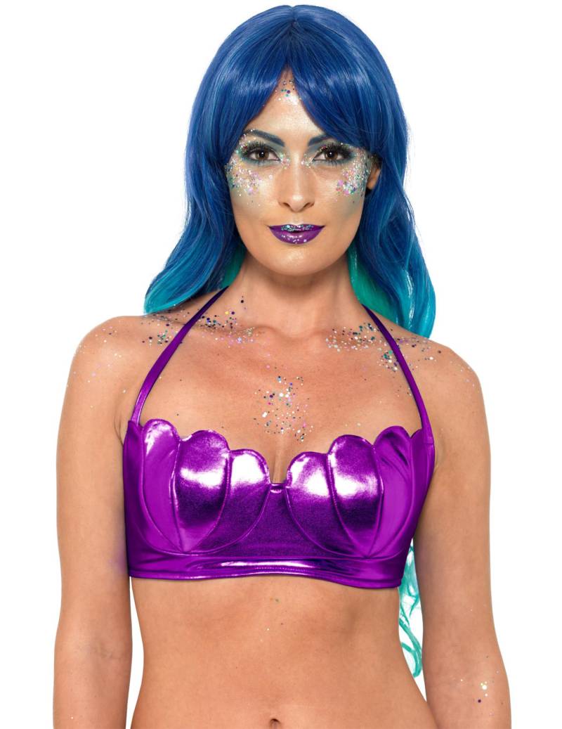 Glänzender Muschel-BH Meerjungfrauen Zubehör violett von SMIFFY'S