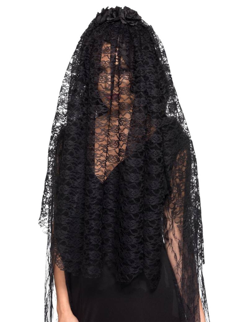 Gothic-Brautschleier schwarze Witwe Halloween-Accessoire schwarz von SMIFFY'S