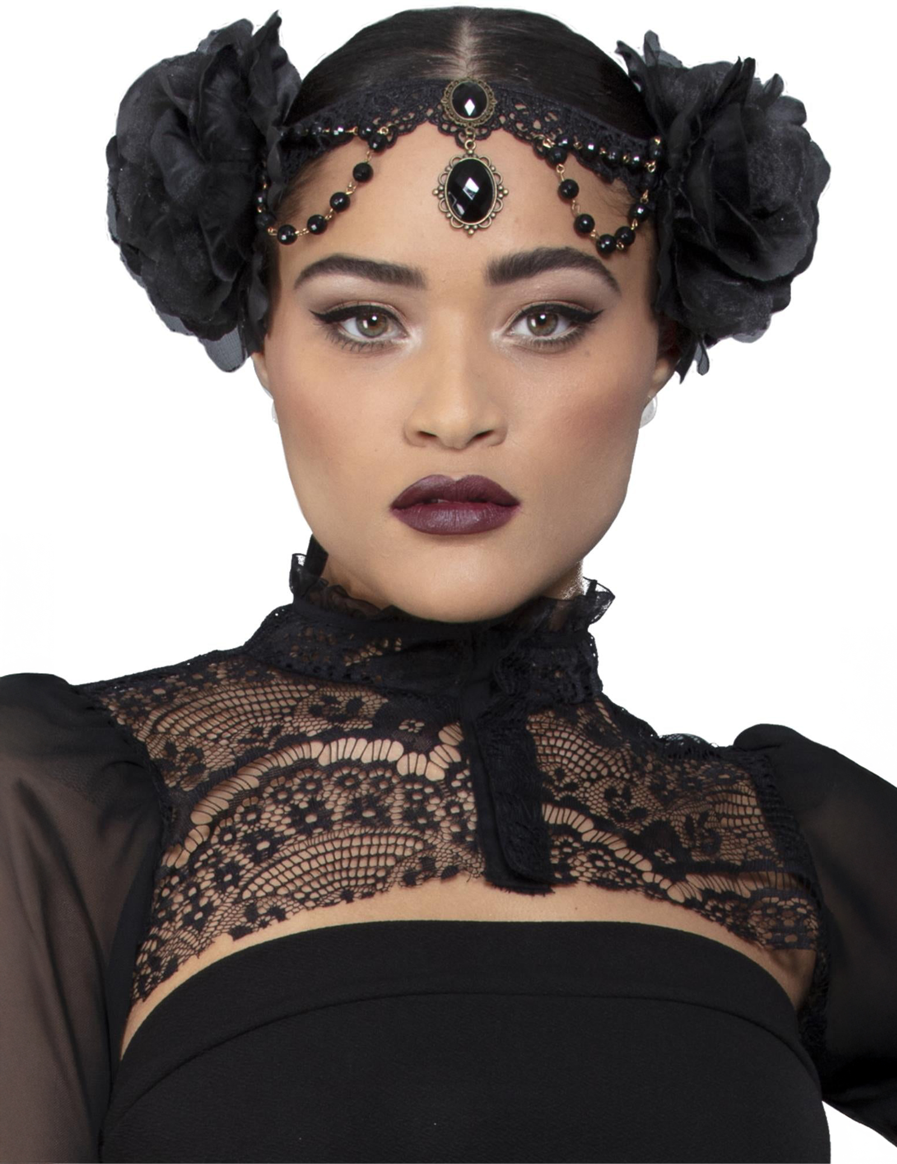 Gothic-Kopfschmuck mit Rosen schwarz für Erwachsene Gothic-Kopfschmuck mit Rosen schwarz für Erwachsene von SMIFFY'S