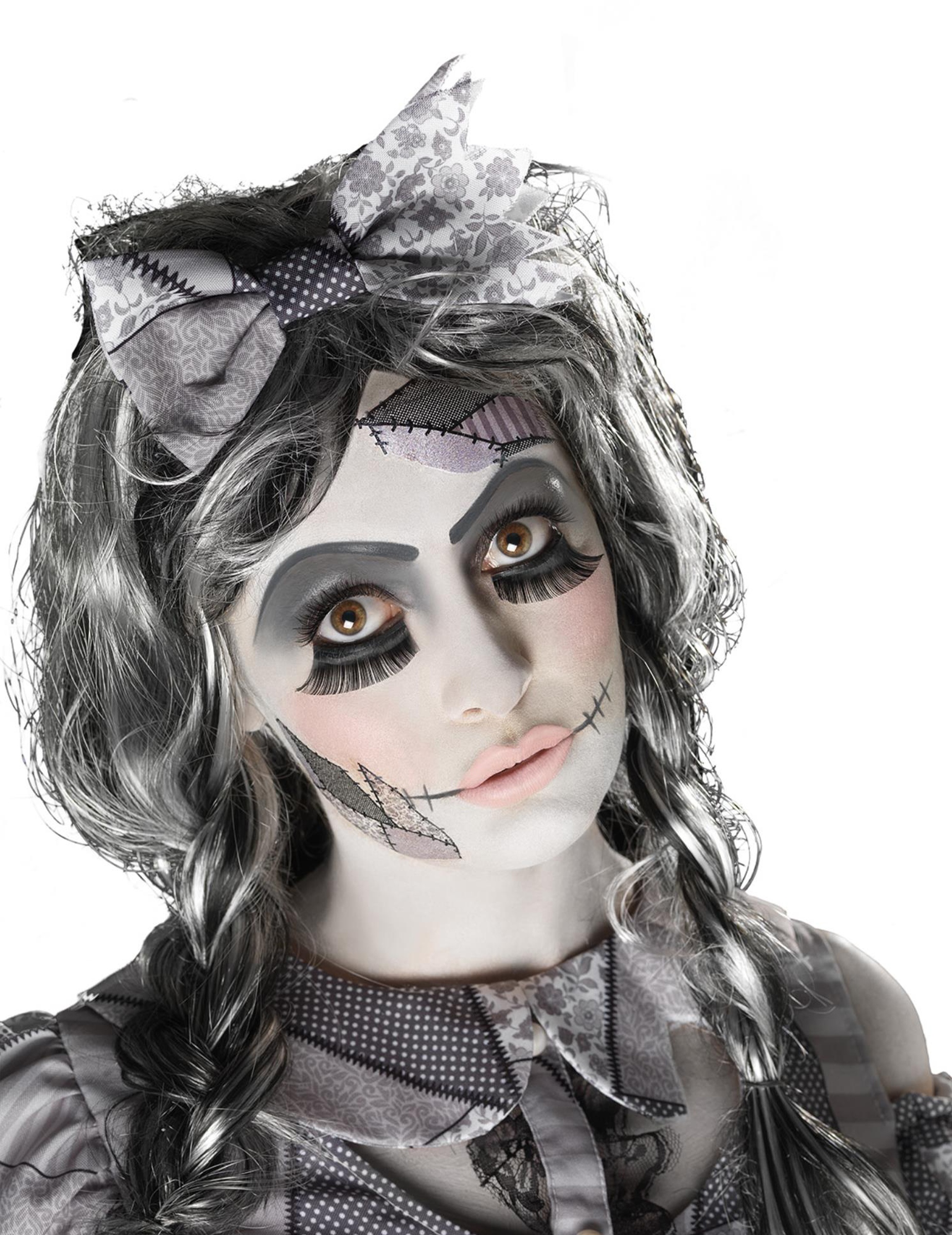 Gruselige Puppe Halloween Schmink-Set weiss-grau-schwarz Gruselige Puppe Halloween Schmink-Set weiss-grau-schwarz von SMIFFY'S