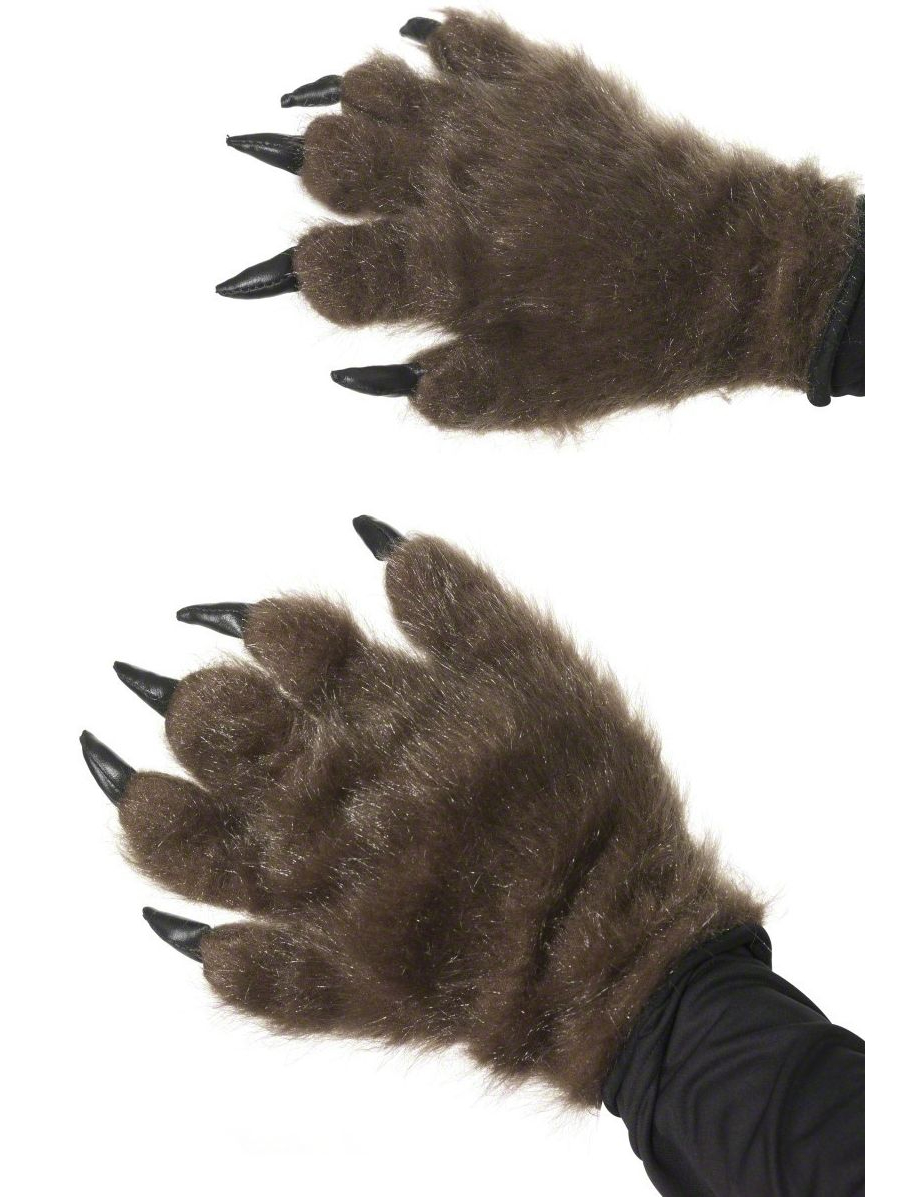 Haarige Monster-Handschuhe braun von SMIFFY'S