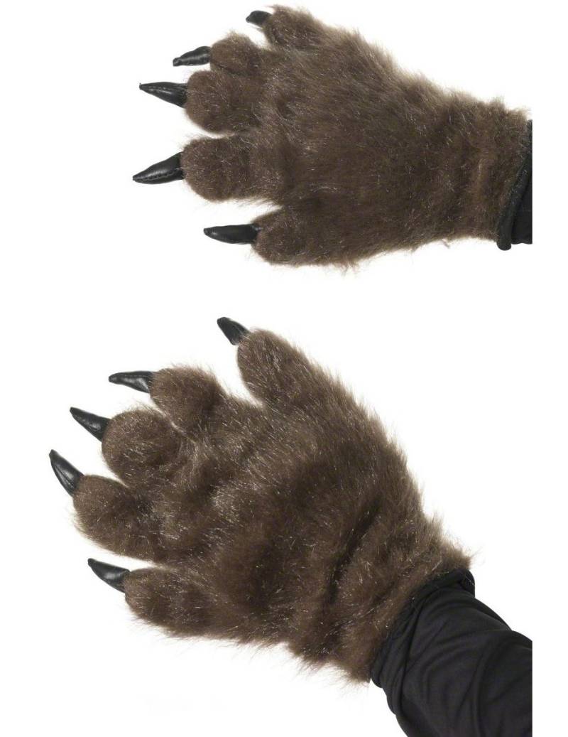 Haarige Monster-Handschuhe braun von SMIFFY'S