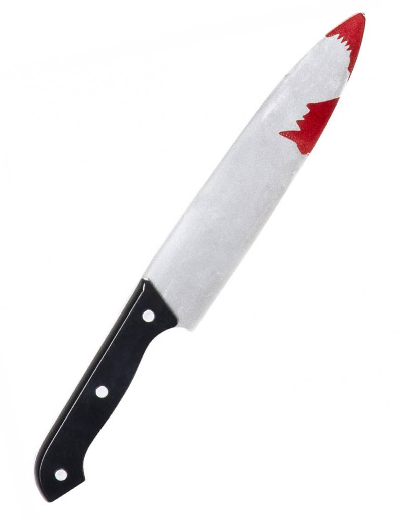 Halloween Kostüm-Accessoire Messer schwarz-grau-rot von BOLAND BV