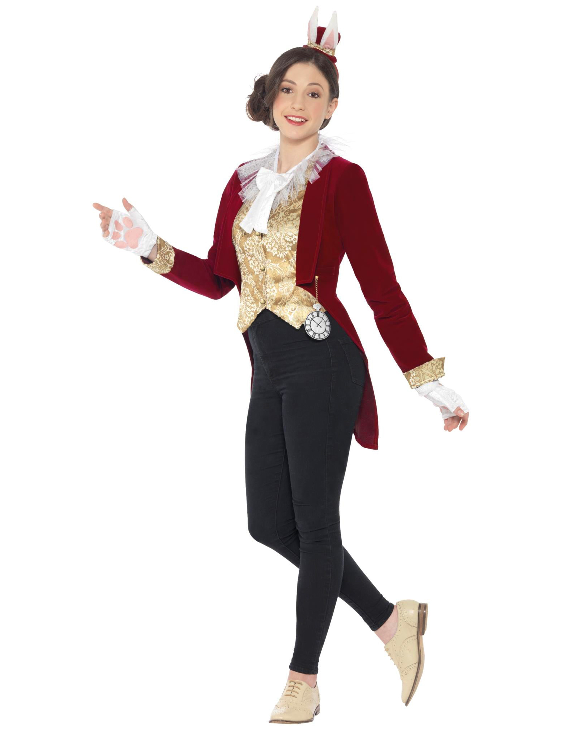 Hasen-Kostüm für Jugendliche Vintage rot-gold-weiss Hasen-Kostüm für Jugendliche Vintage rot-gold-weiss von SMIFFY'S