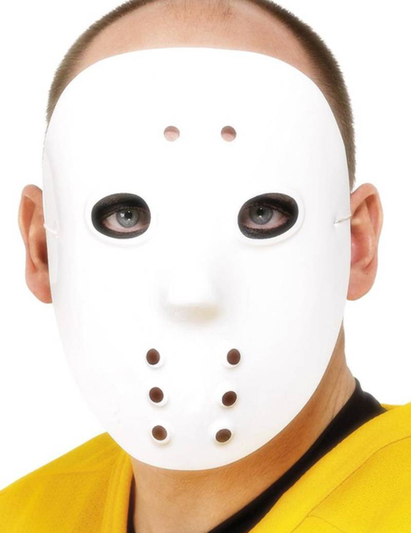 Hockey-Maske Halloween-Maske weiss von SMIFFY'S