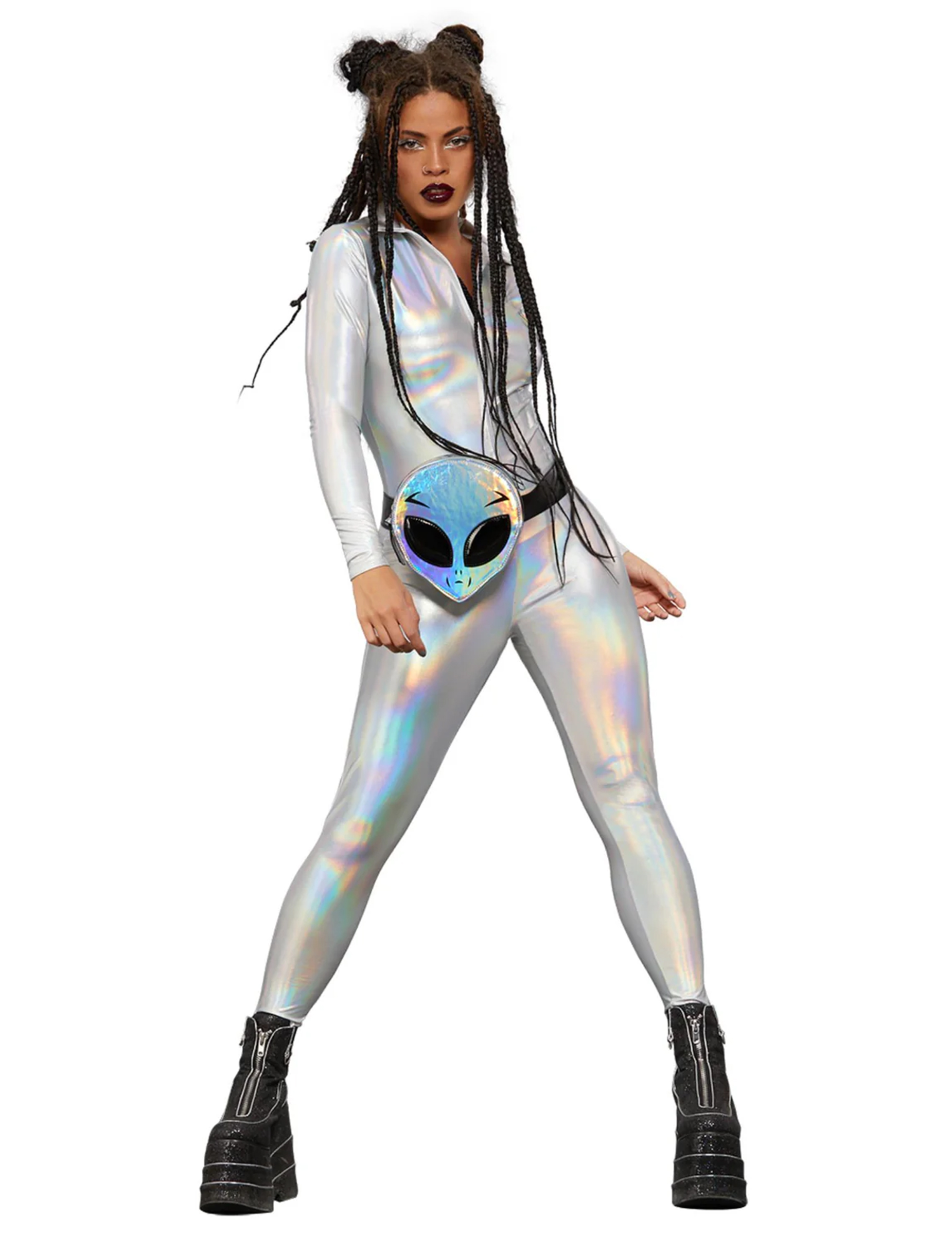 Holografischer Jumpsuit für Damen Space von SMIFFY'S