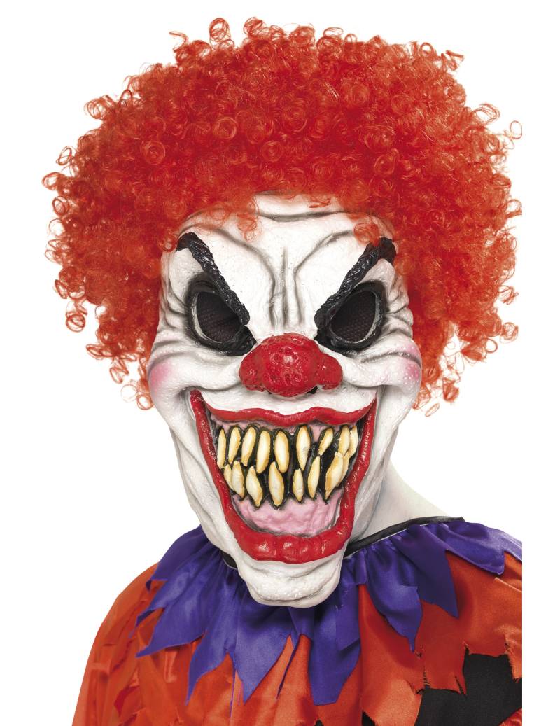 Horror-Clown Maske Halloween schwarz-rot-weiss von SMIFFY'S