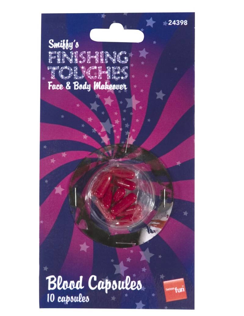 Kunstblutkapsel Makeup Halloween 10 Stück rot von SMIFFY'S