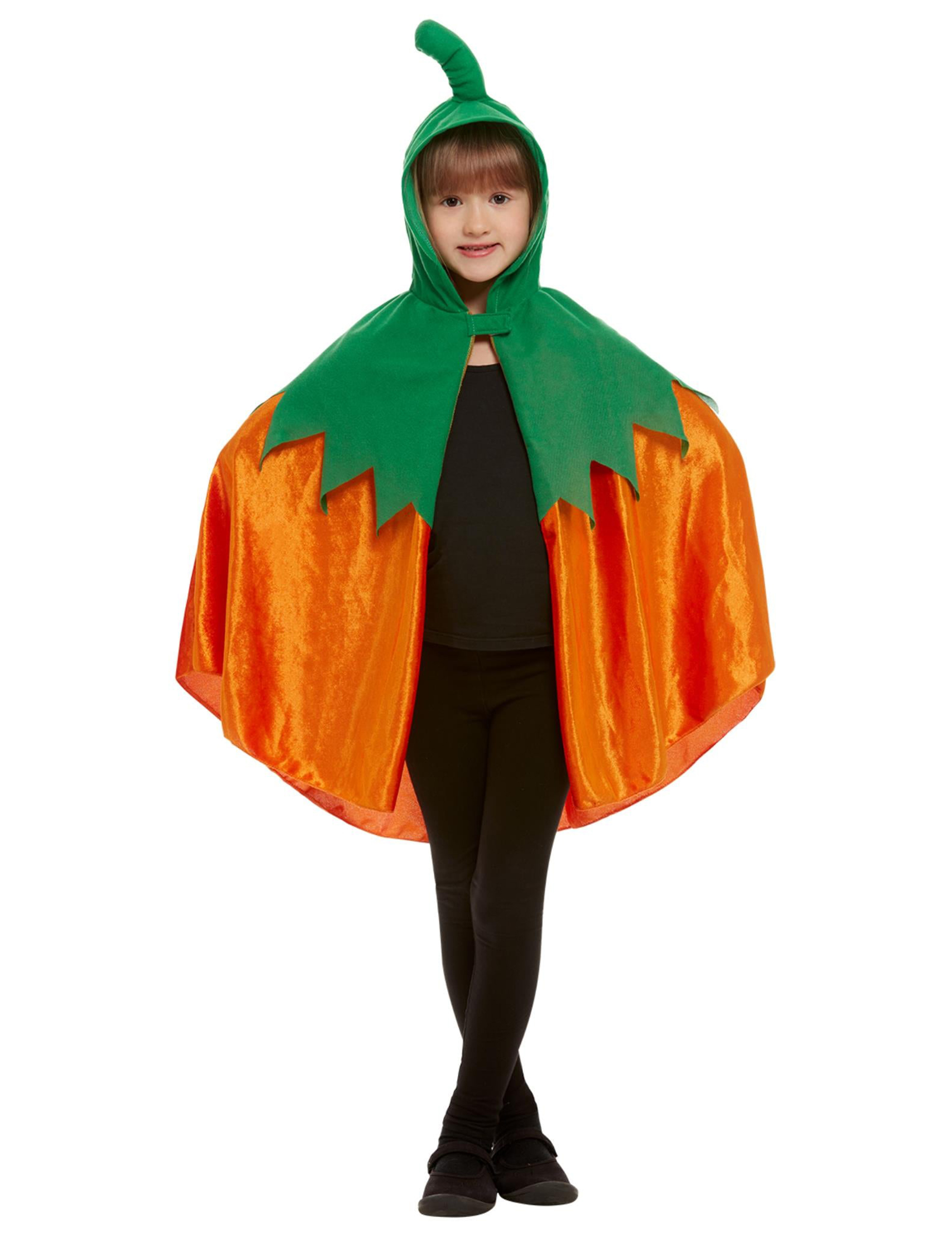 Niedlicher Kürbis-Umhang für Kinder Halloween-Cape orange-grün Niedlicher Kürbis-Umhang für Kinder Halloween-Cape orange-grün von SMIFFY'S
