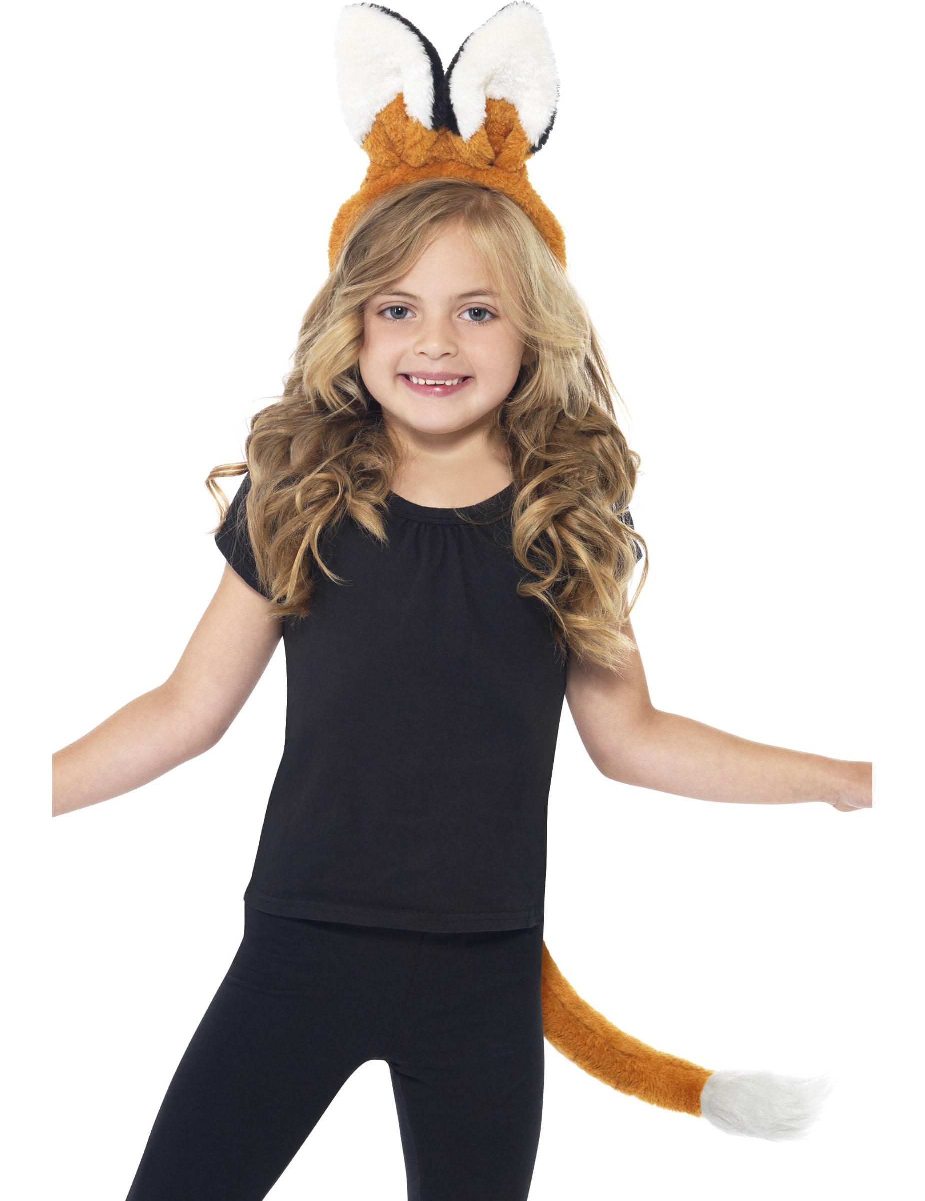 Niedliches Fuchs Kostüm-Set für Kinder 2-teilig rotbraun-weiss-schwarz von SMIFFY'S