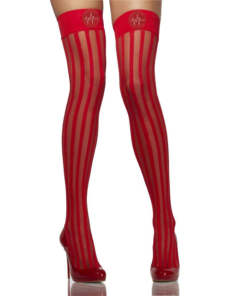 Overknees-Strümpfe Krankenschwester rot-weiss von SMIFFY'S