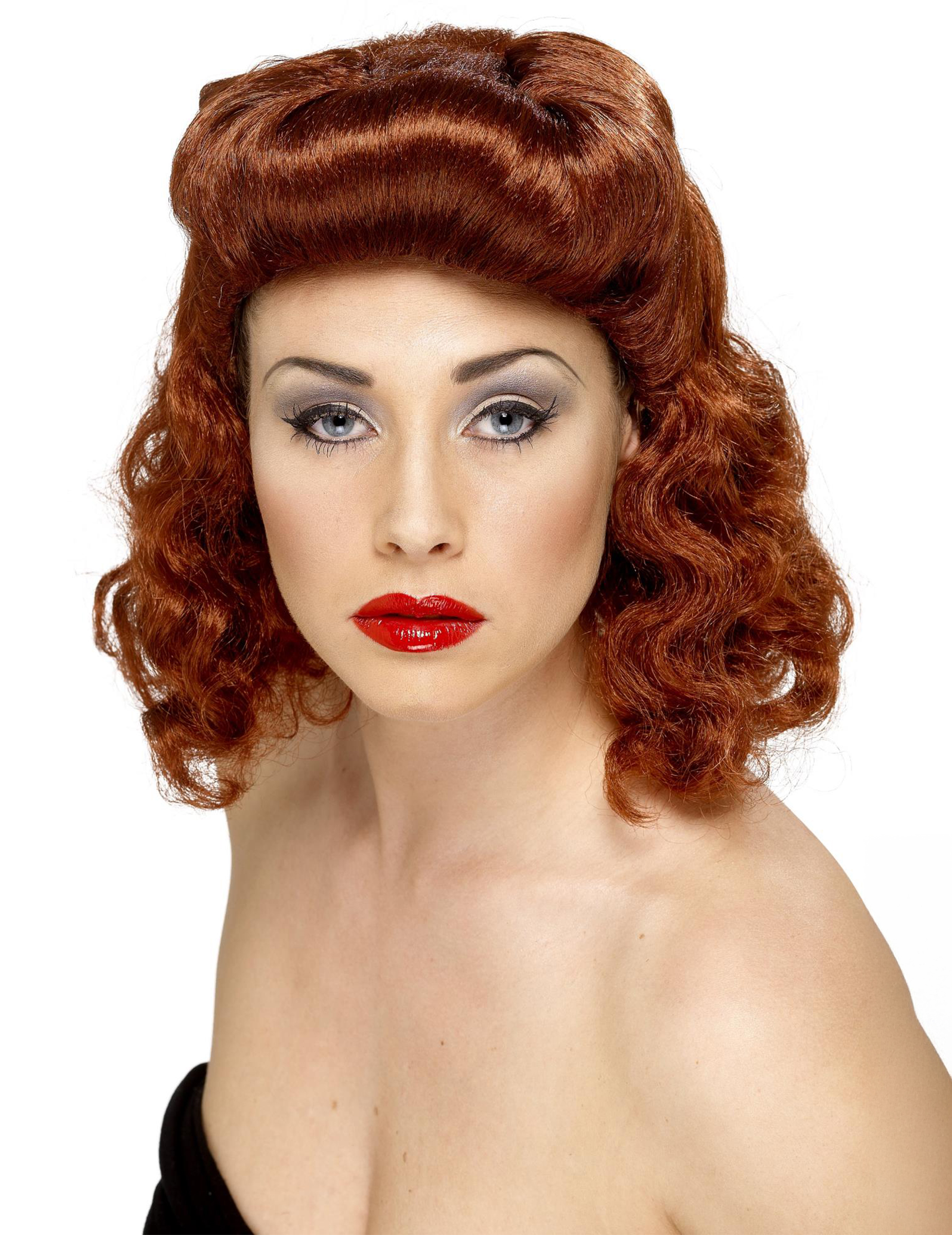 Pin Up Girl Perücke rotbraun Pin Up Girl Perücke rotbraun von SMIFFY'S