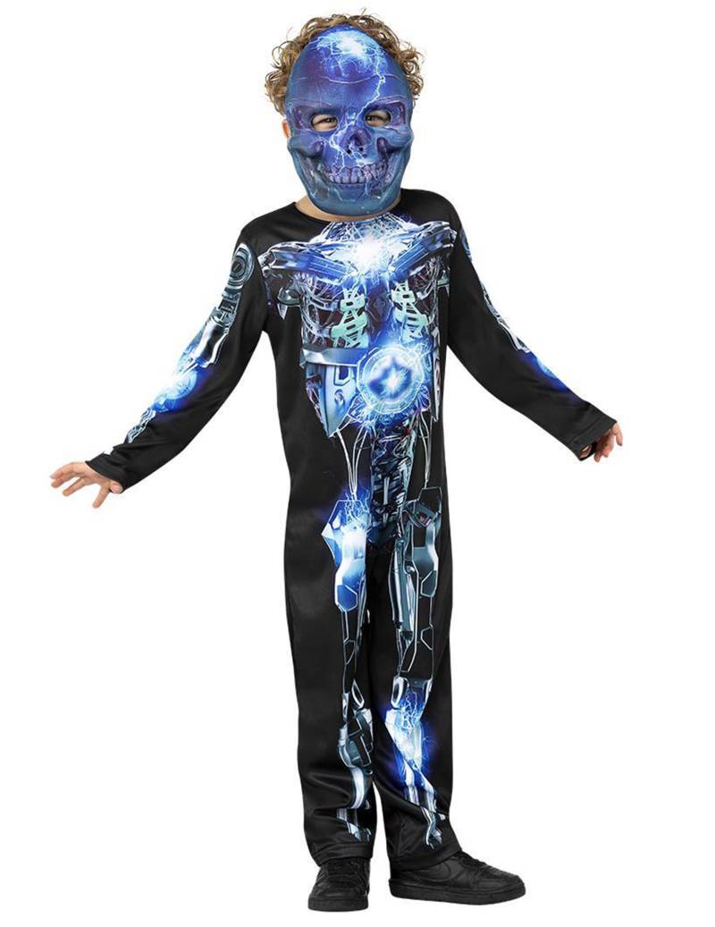 Roboter Skelett Kinderkostüm schwarz-blau von SMIFFY'S