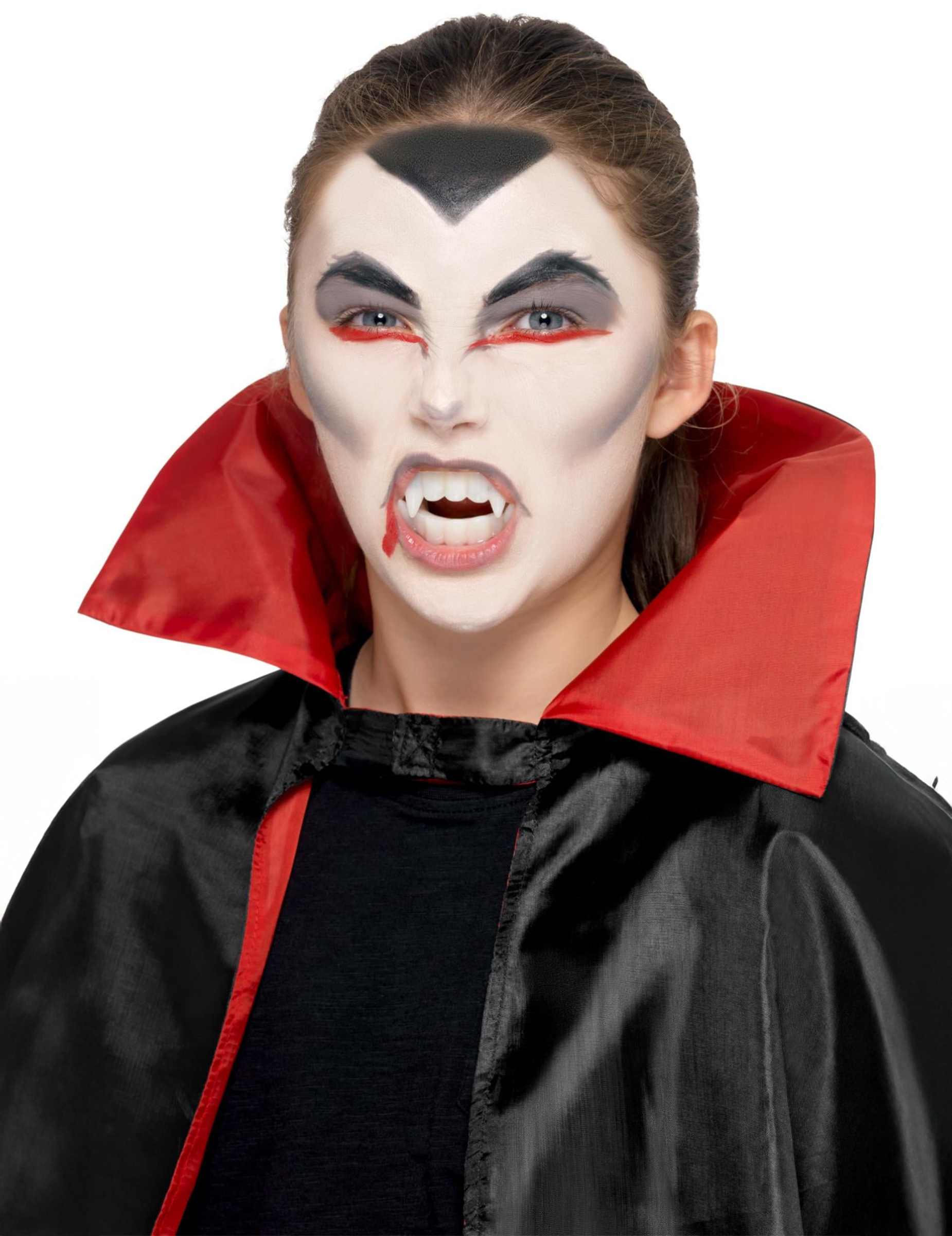 Schminkset Vampir für Kinder Halloween Make-up 6-teilig schwarz-weiss von SMIFFY'S