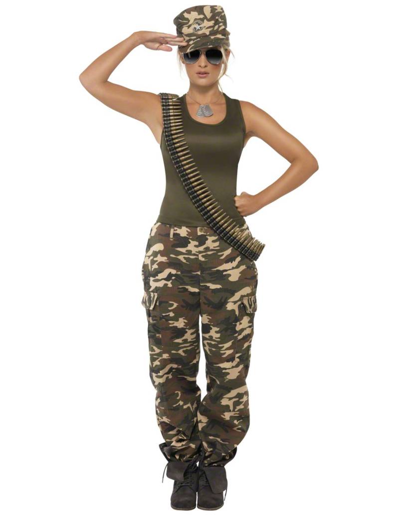 Sexy Armee Damenkostüm camouflage-grün von SMIFFY'S