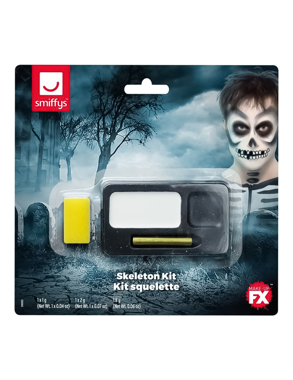 Skelett Make-Up-Set Halloween 4-teilig weiss-schwarz Skelett Make-Up-Set Halloween 4-teilig weiss-schwarz von SMIFFY'S
