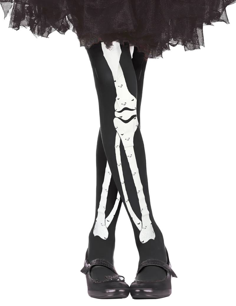 Skelett-Strumpfhose für Kinder Halloween-Accessoire schwarz-weiss von FIESTAS GUIRCA, S.L.