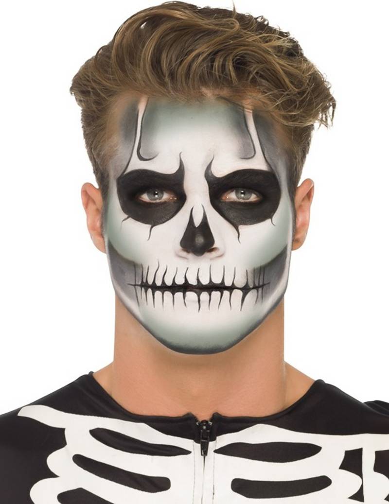 Skull Make-Up-Set Halloween weiss-schwarz 9g von SMIFFY'S