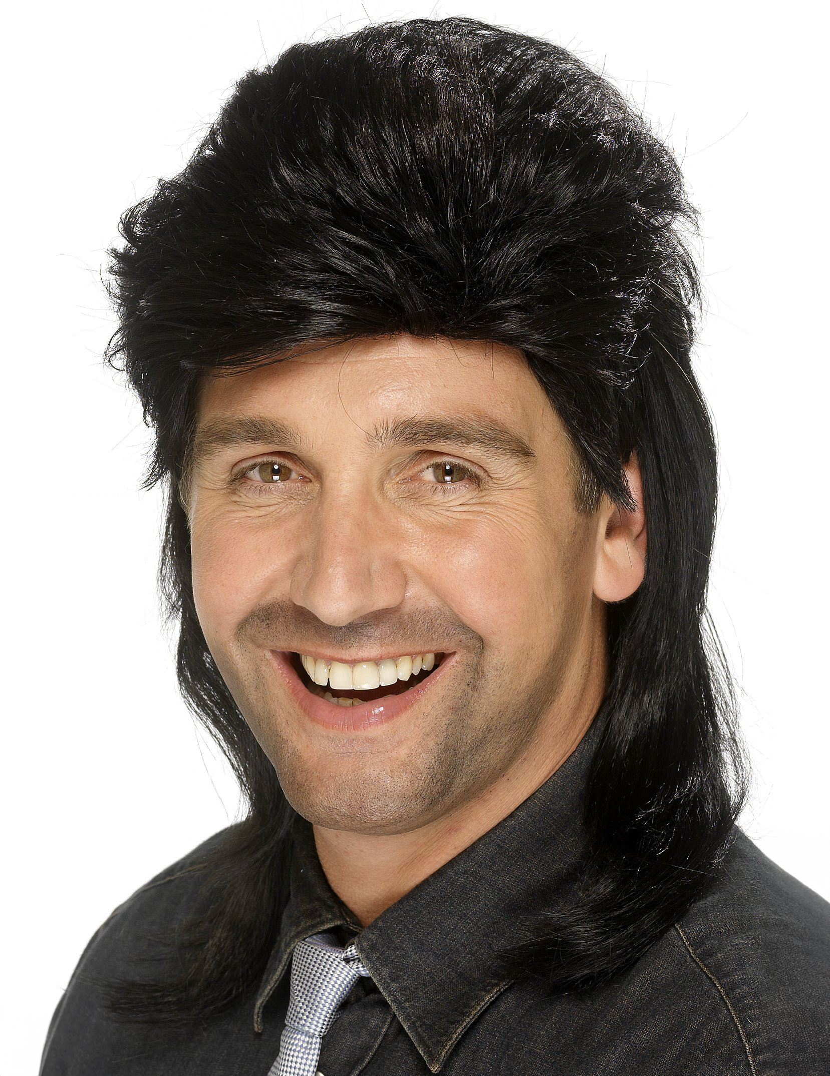 Vokuhila Perücke schwarz Vokuhila Perücke schwarz von SMIFFY'S