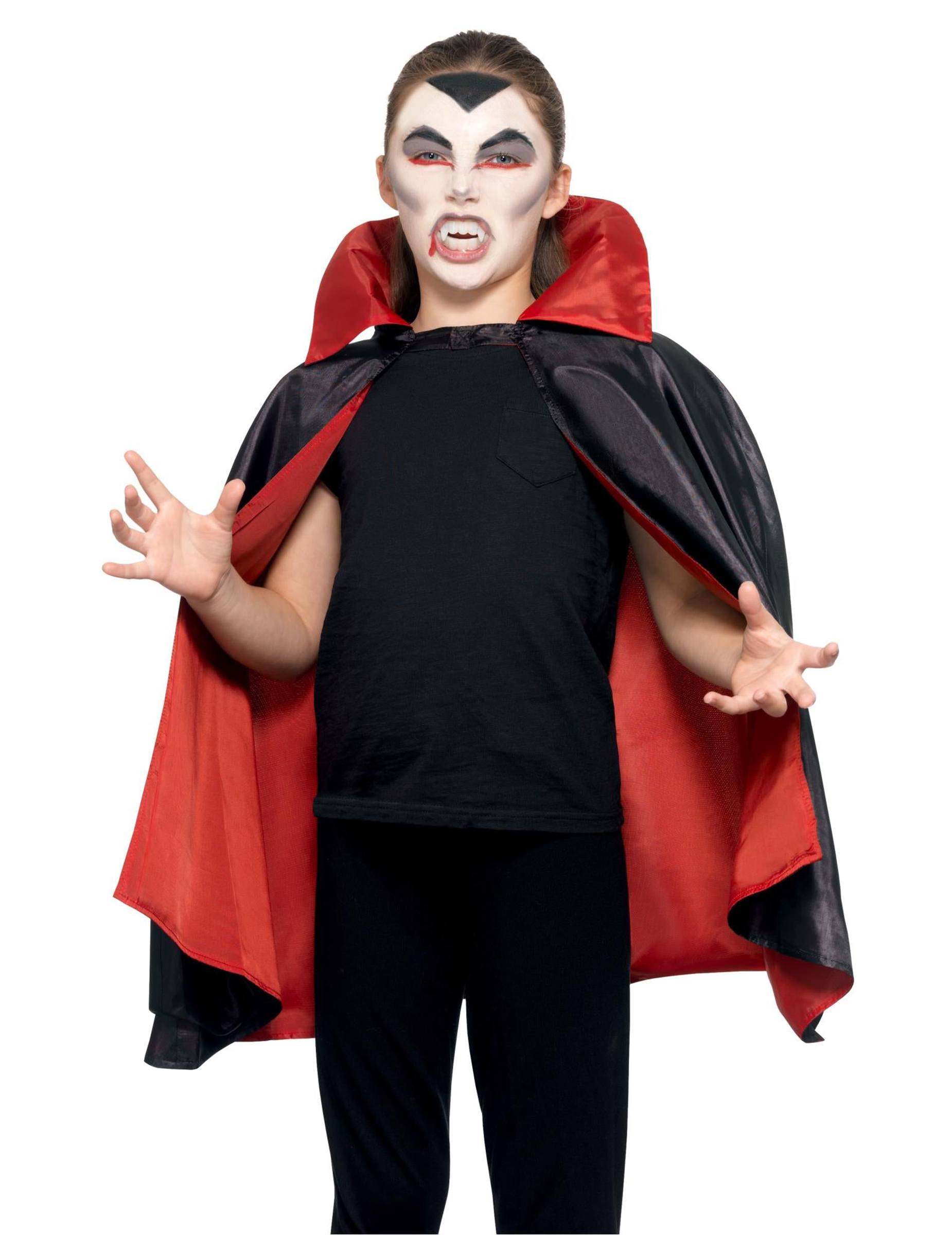 Wende-Umhang für Kinder Halloween-Accessoire rot-schwarz Wende-Umhang für Kinder Halloween-Accessoire rot-schwarz von SMIFFY'S