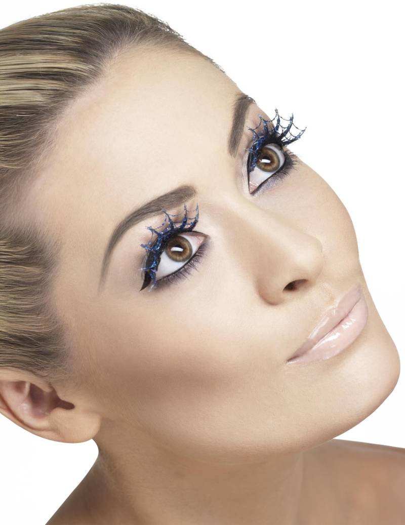 Wimpern Spinnweben Halloween blau von SMIFFY'S