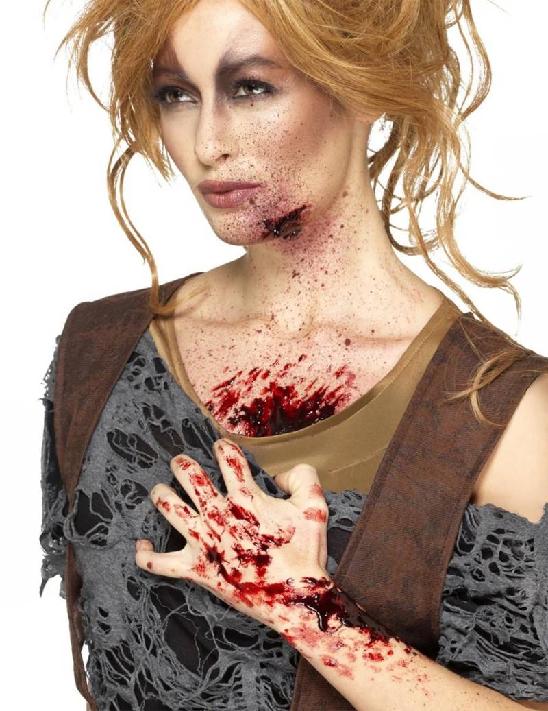 Wundschorf Make-up für Halloween rot von SMIFFY'S