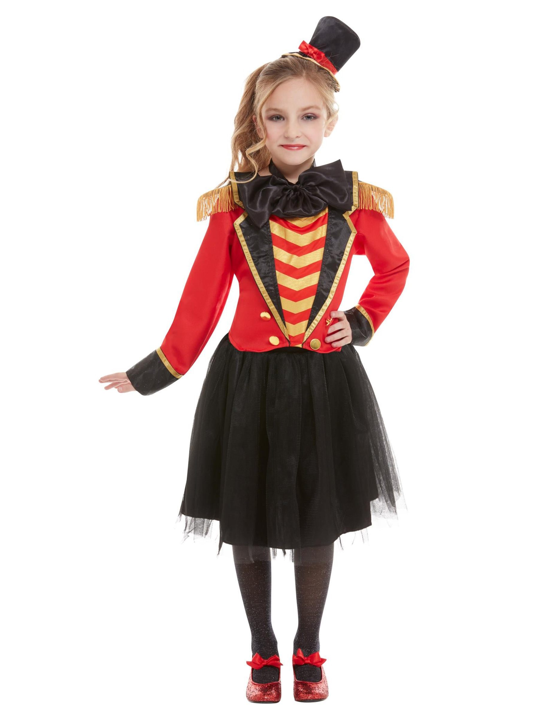 Zirkusdirektor-Kostüm für Mädchen Dompteur rot-gold-schwarz Zirkusdirektor-Kostüm für Mädchen Dompteur rot-gold-schwarz von SMIFFY'S