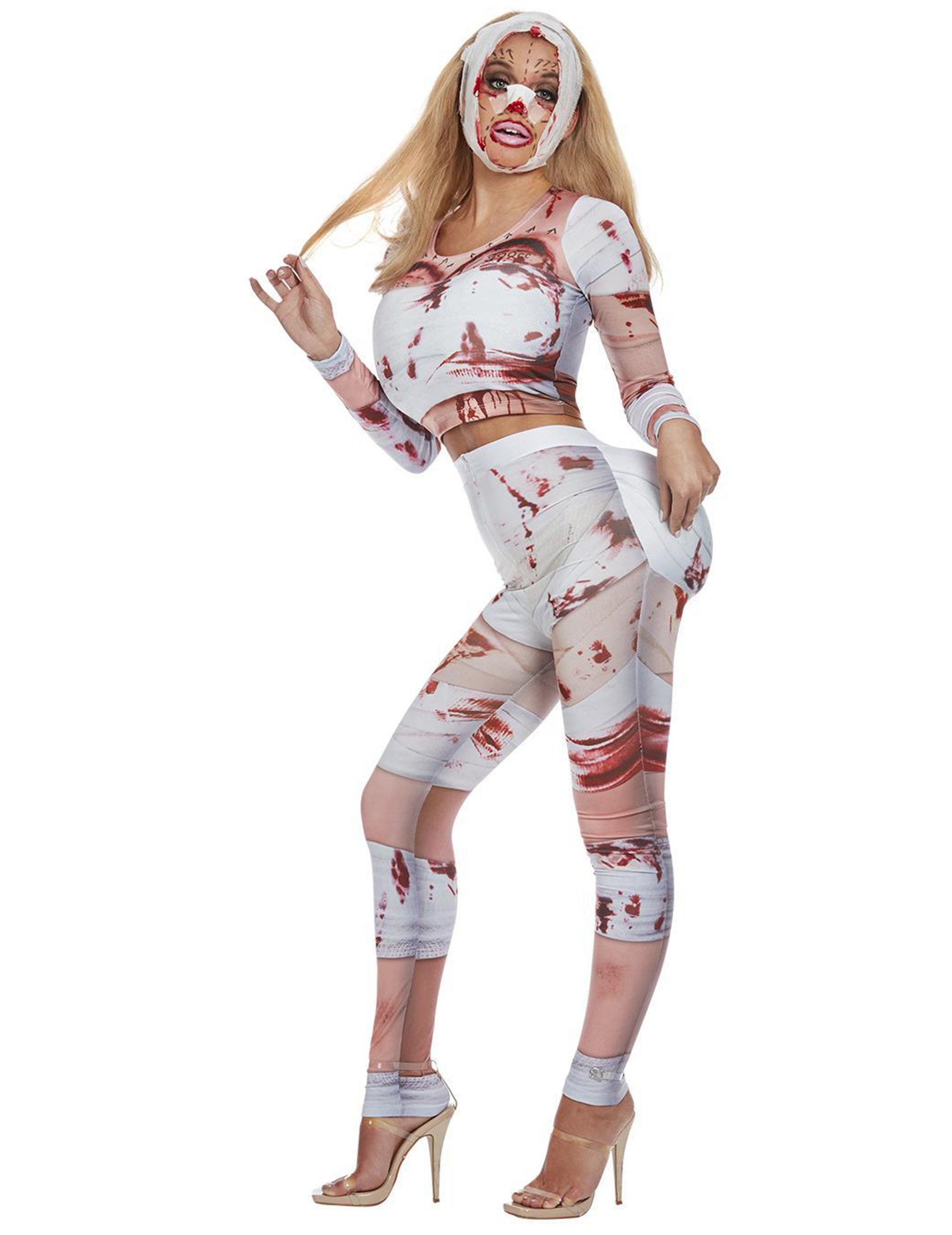 Zombie-Kostüm Schönheits-OP für Damen weiß-rot Zombie-Kostüm Schönheits-OP für Damen weiß-rot von SMIFFY'S