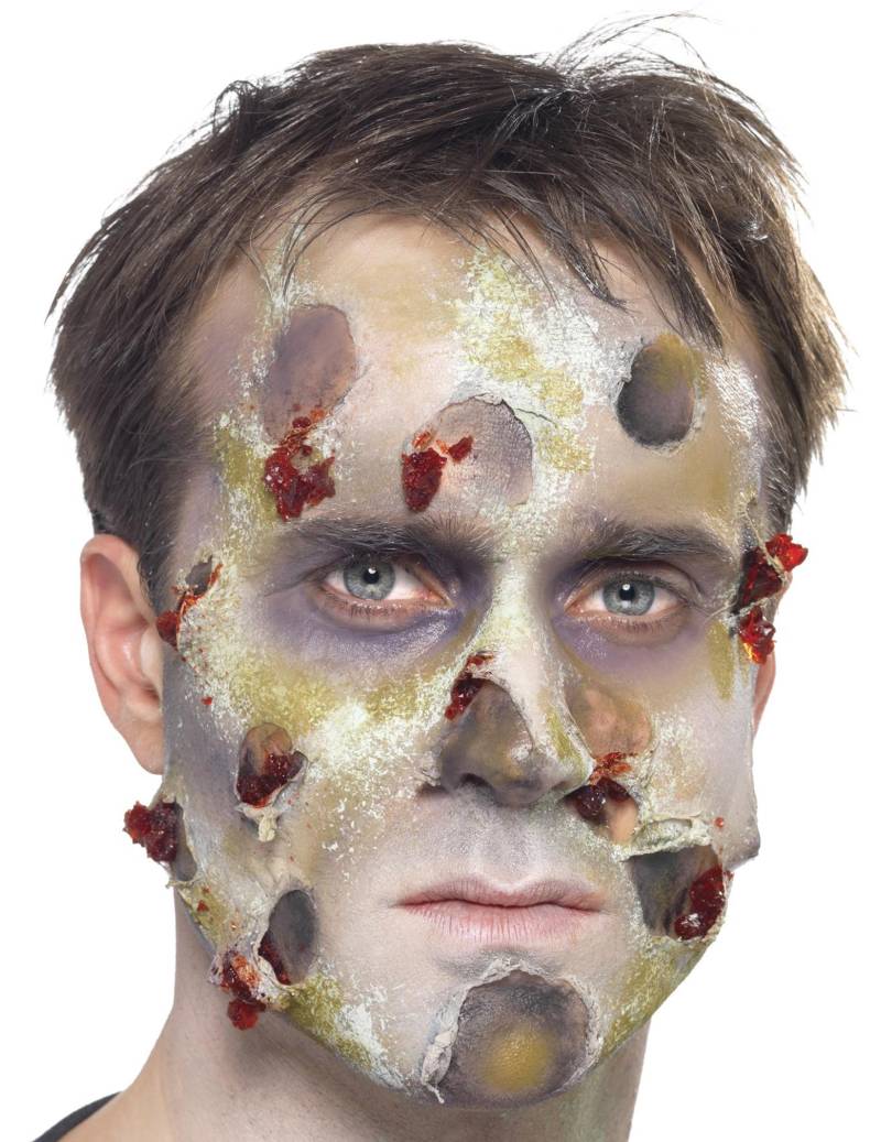 Zombie Make-Up-Set Halloween 7-teilig grau-grün von SMIFFY'S