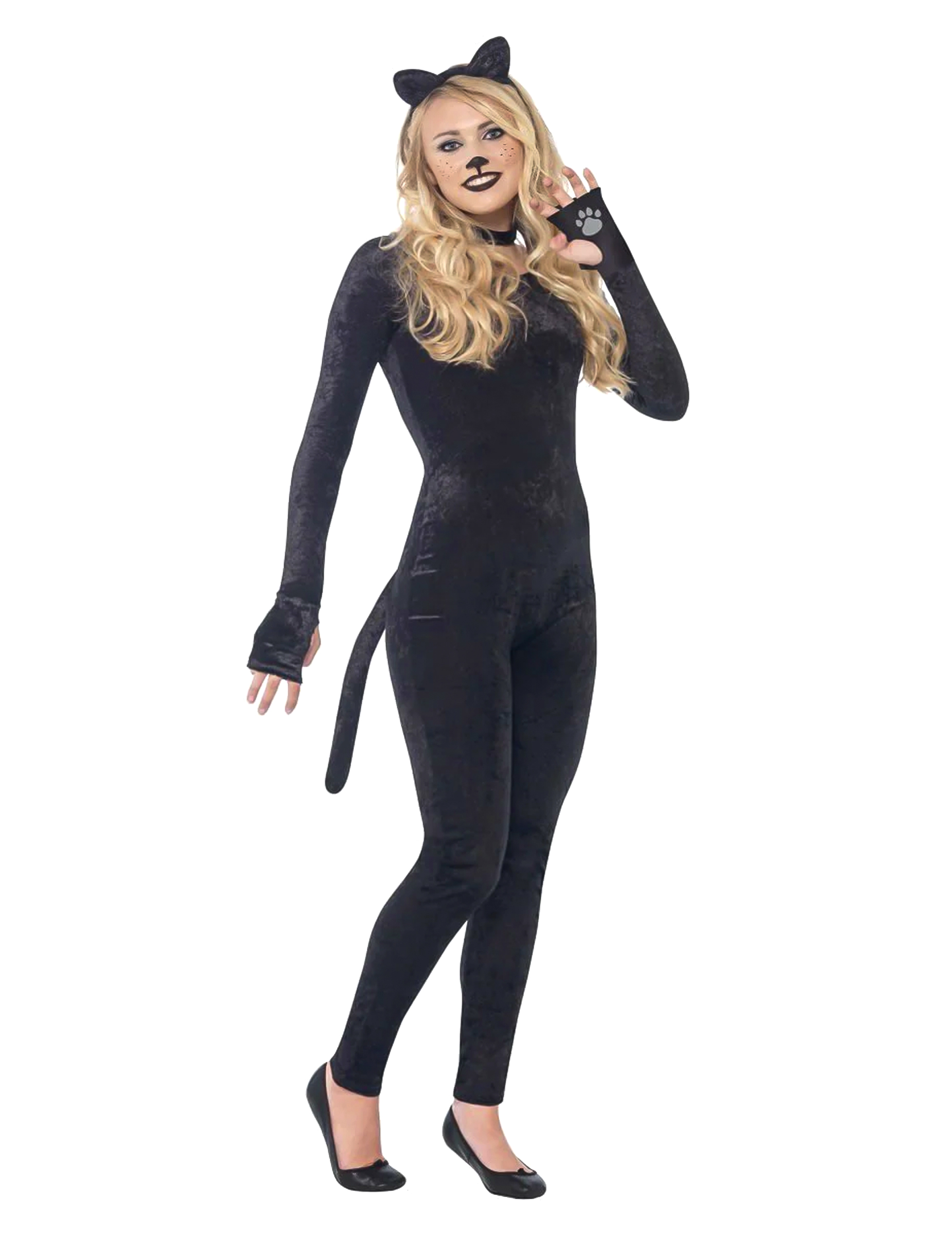 Cooler Katzen-Catsuit Tierkostüm schwarz-pink Cooler Katzen-Catsuit Tierkostüm schwarz-pink von SMIFFY'S