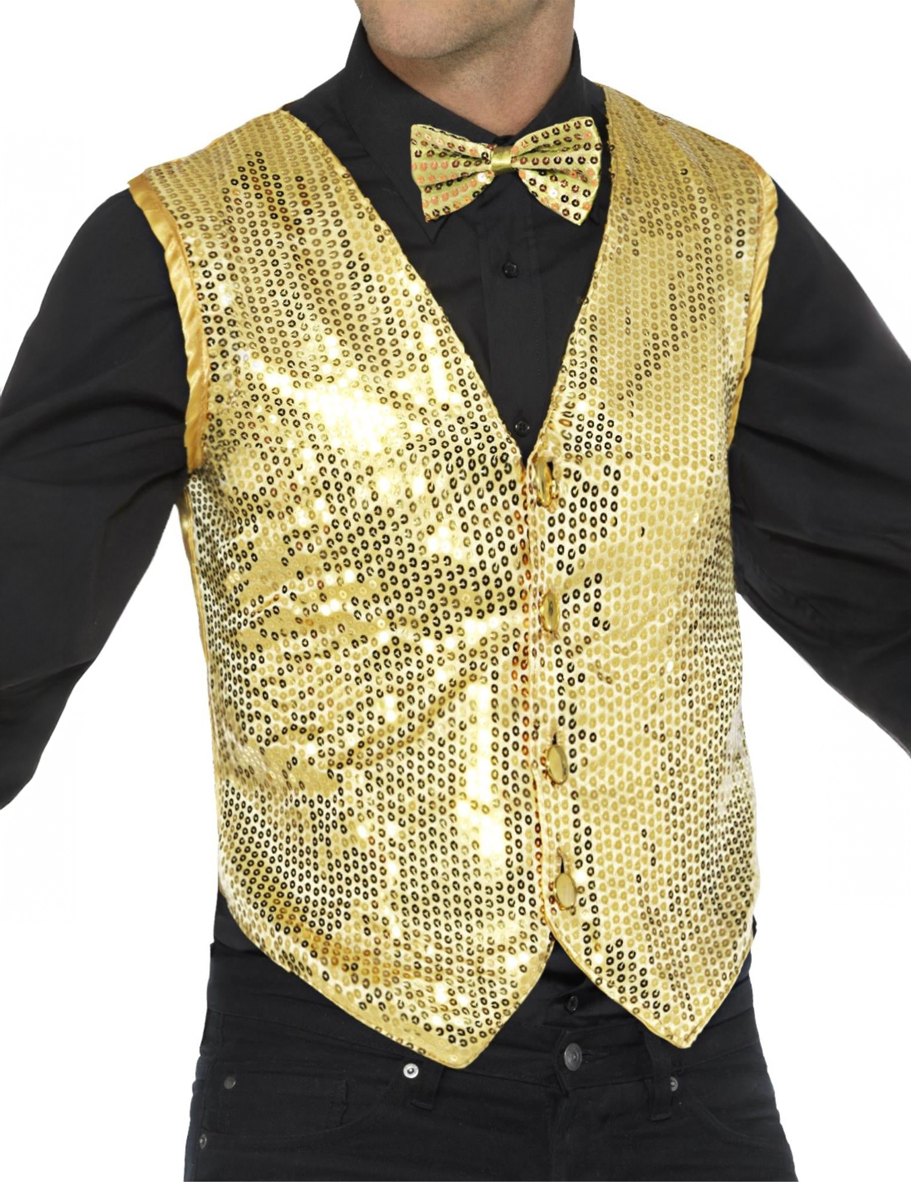 Disco Pailletten-Weste gold Disco Pailletten-Weste gold von SMIFFY'S