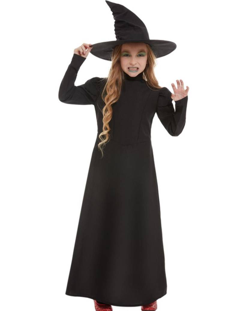 Dunkles Hexen-Kostüm für Kinder Halloween-Kostüm schwarz von SMIFFY'S
