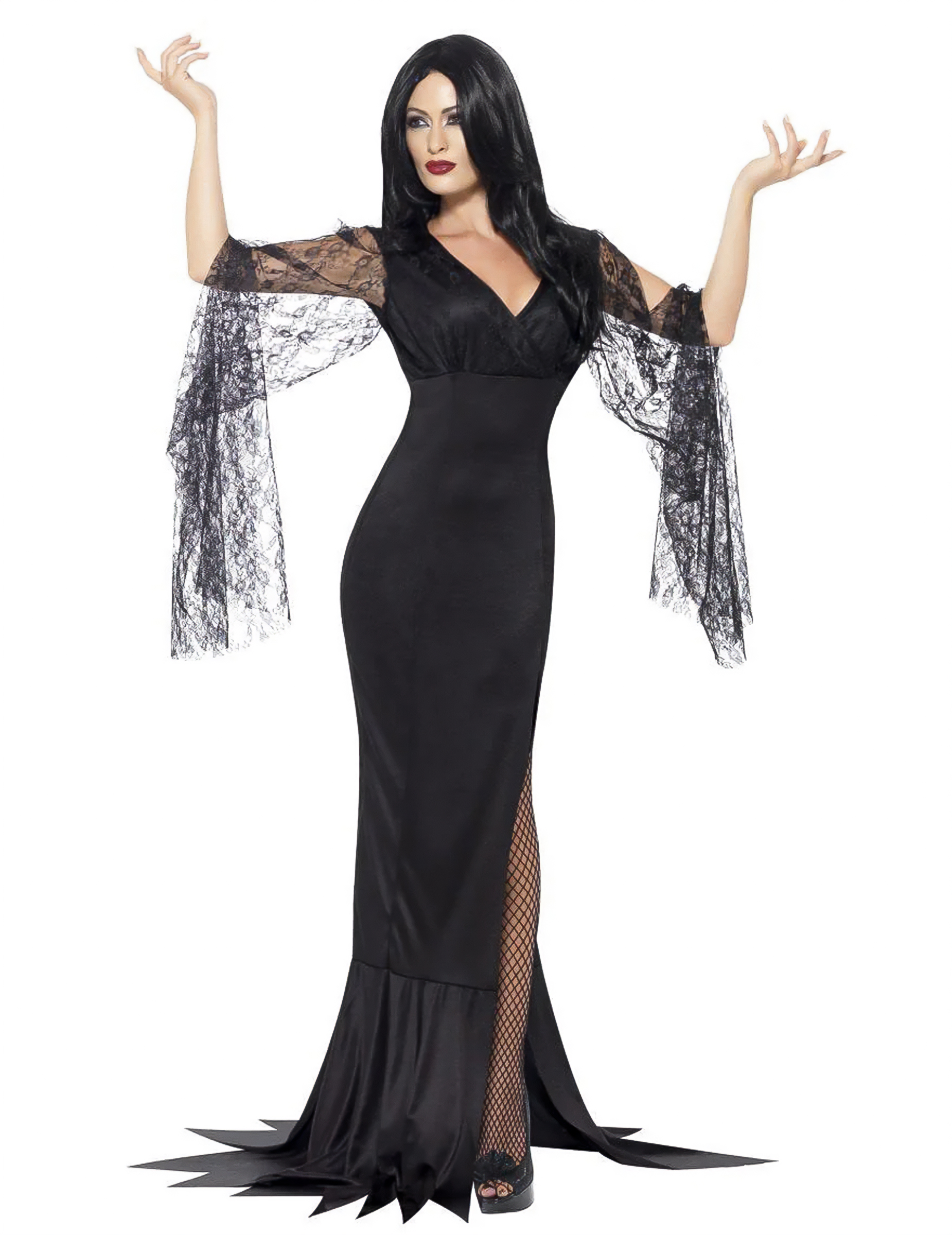 Elegante Gothic-Hexe Halloween-Damenkostüm schwarz Elegante Gothic-Hexe Halloween-Damenkostüm schwarz von SMIFFY'S