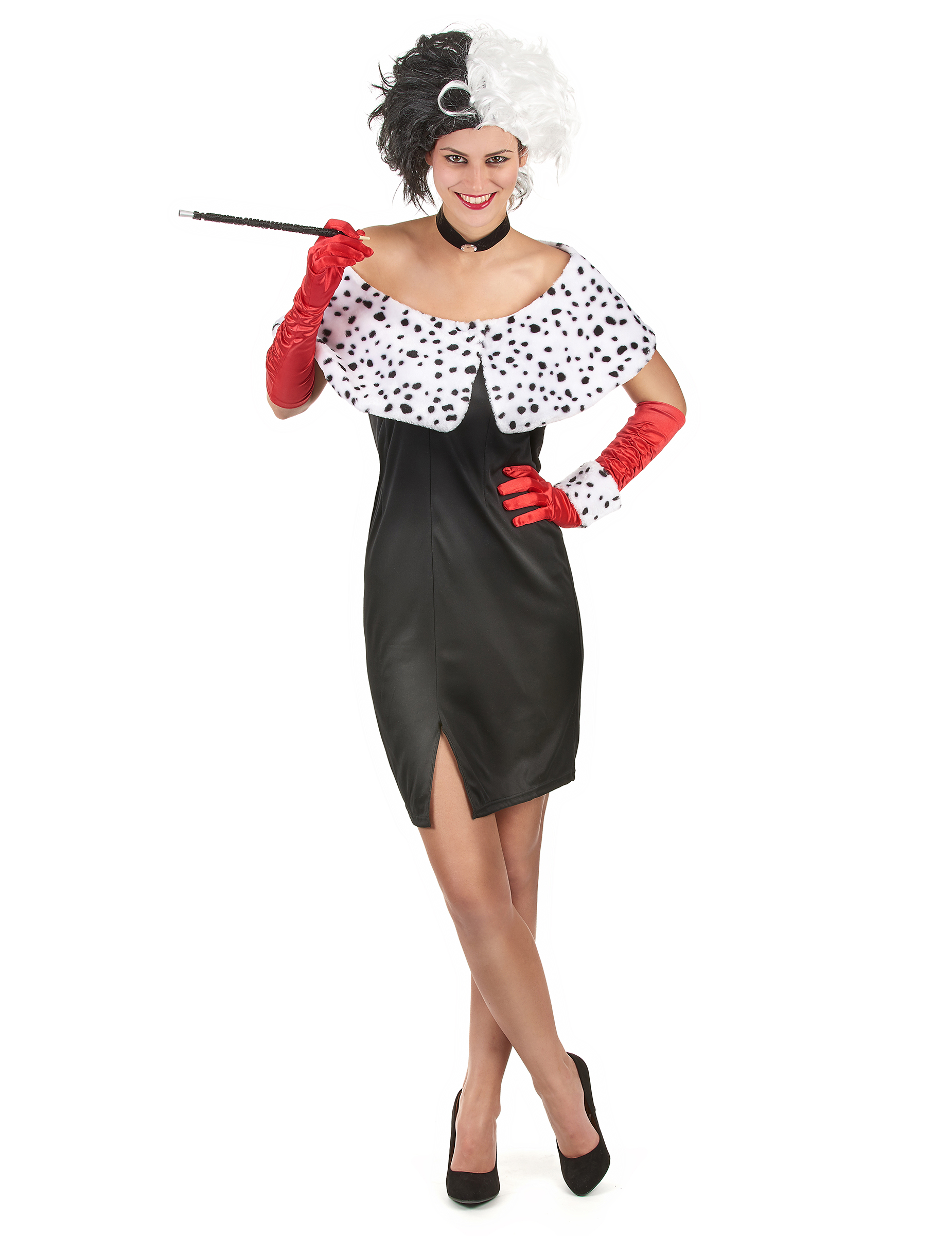 Fiese Dalmatiner-Lady Damenkostüm schwarz-weiss von SMIFFY'S