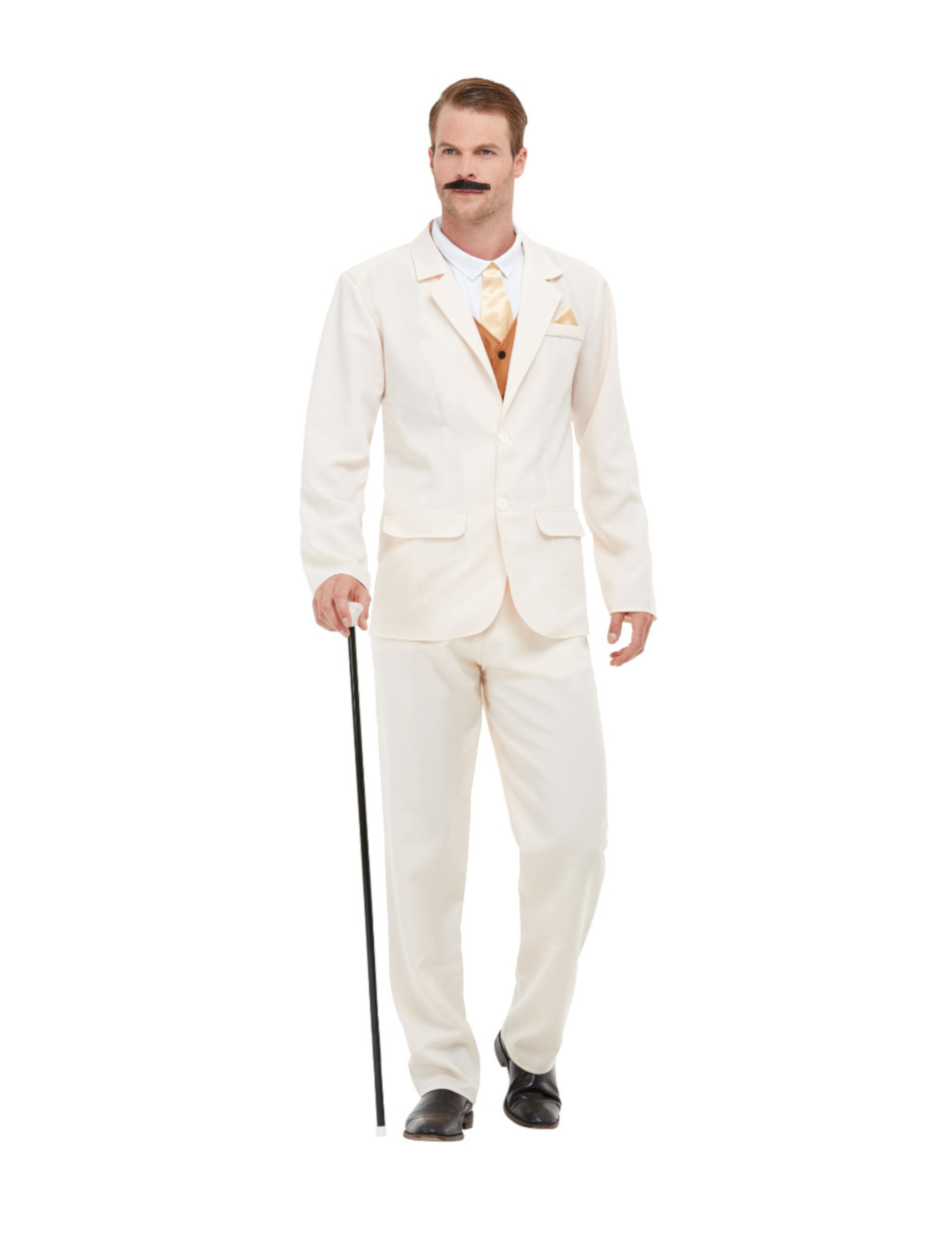 Gentleman-Kostüm für Herren 20er Jahre Faschingskostüm weiss-gold von SMIFFY'S