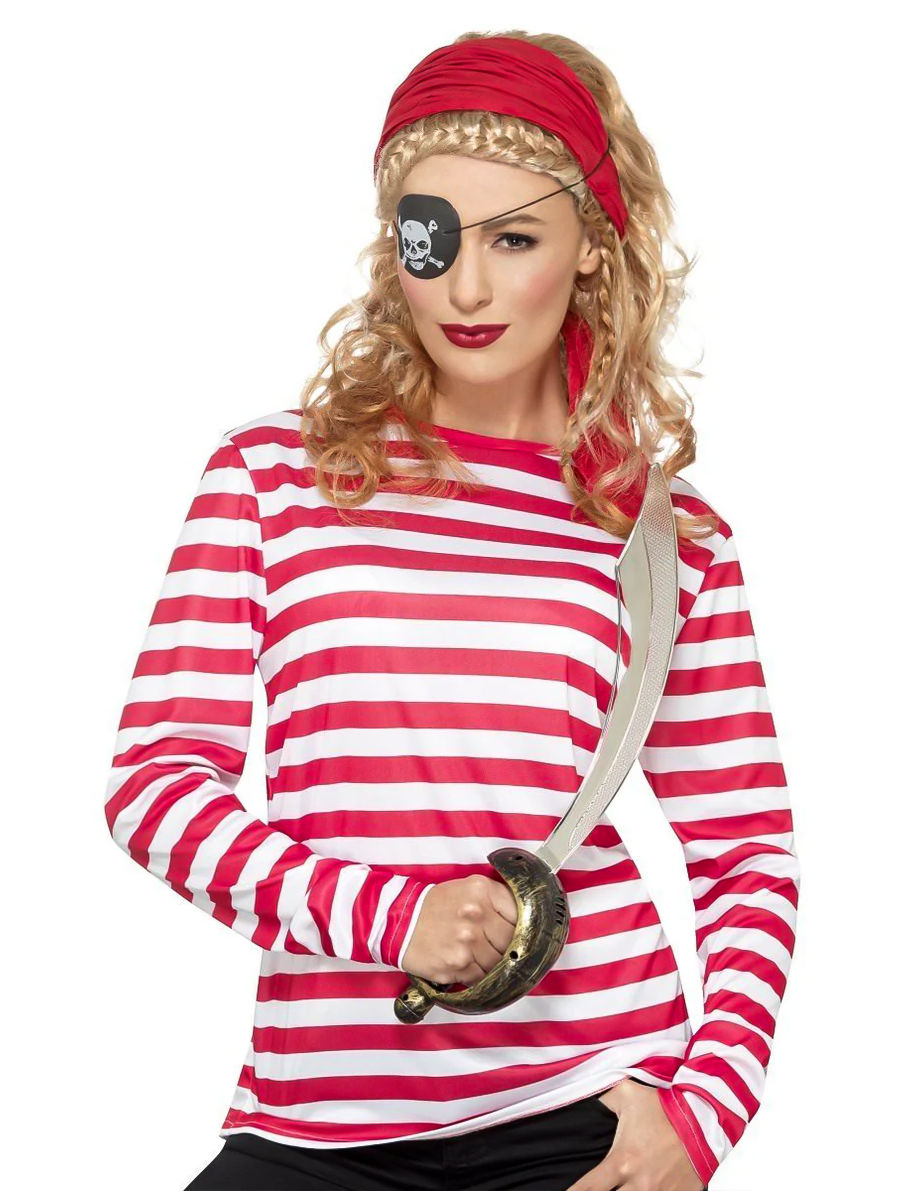 Gestreiftes Piraten-Shirt weiss-rot Gestreiftes Piraten-Shirt weiss-rot von SMIFFY'S