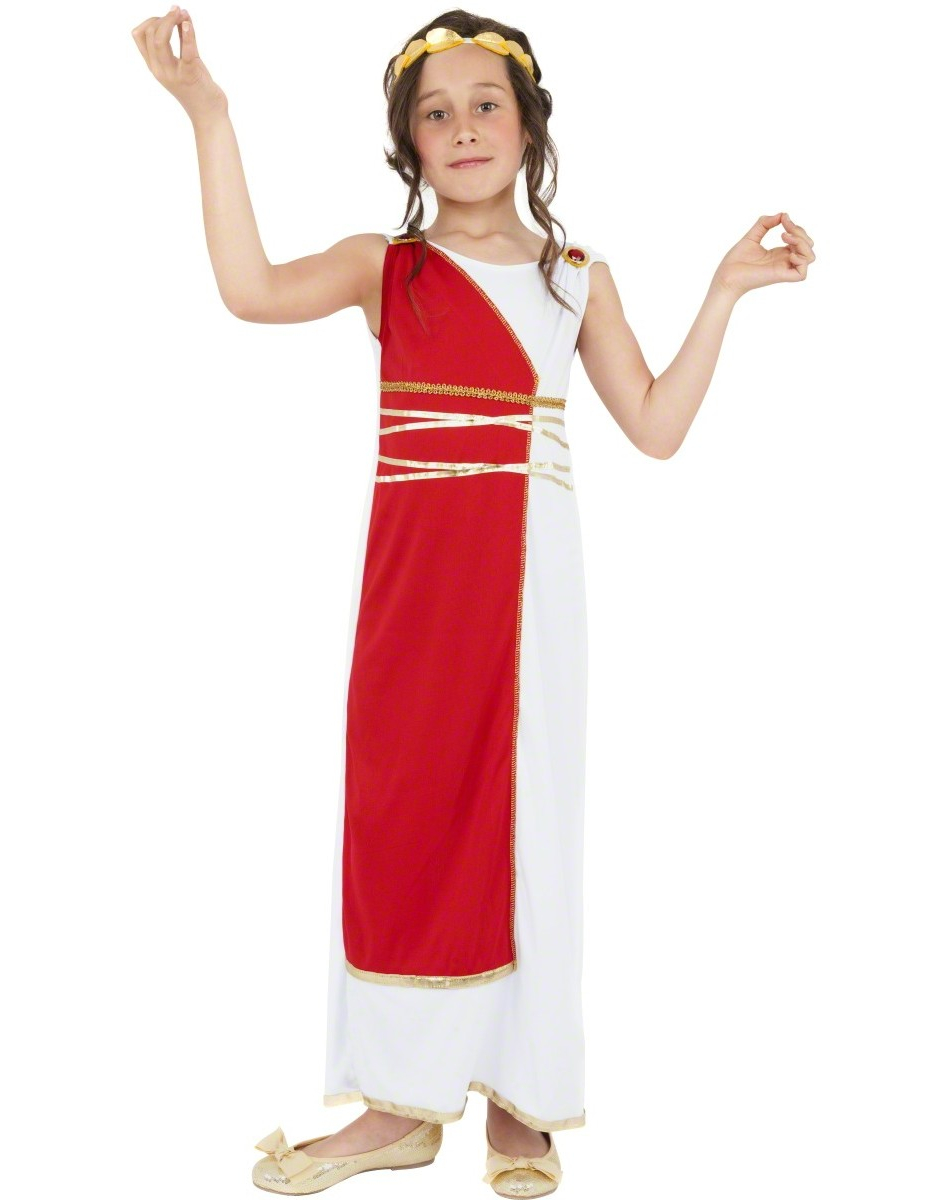 Griechische Göttin Kinderkostüm rot-weiss von SMIFFY'S
