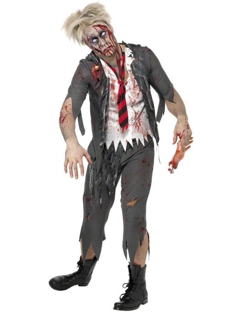 High School Horror Zombie-Schüler Kostüm grau von SMIFFY'S