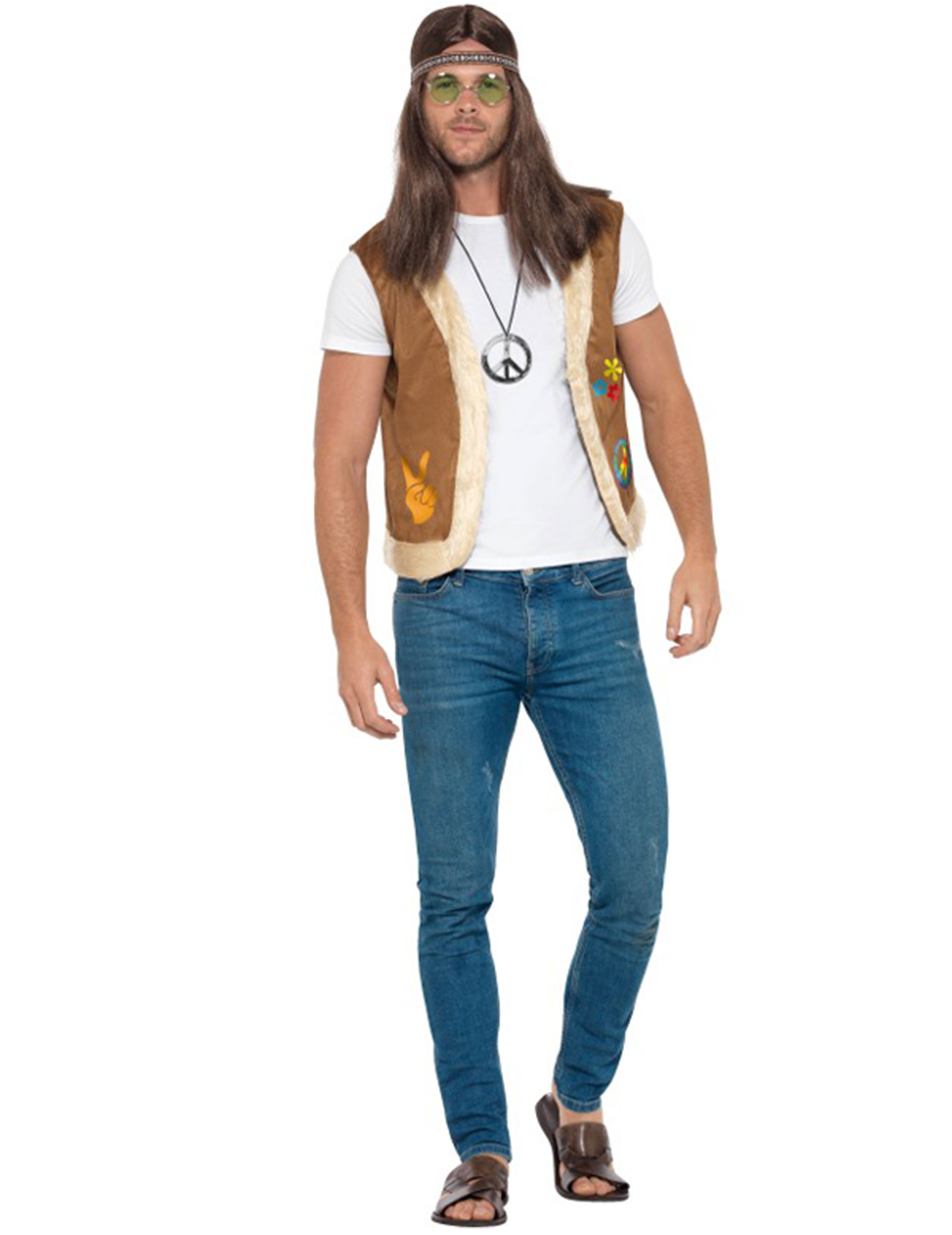 Hippieweste Hippie-Kostümzubehör braun Hippieweste Hippie-Kostümzubehör braun von SMIFFY'S