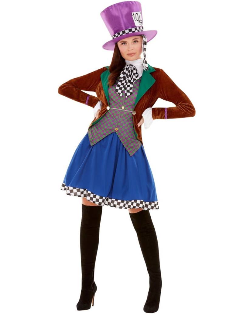 Hutmacherin-Kostüm für Damen Faschingskostüm bunt von SMIFFY'S