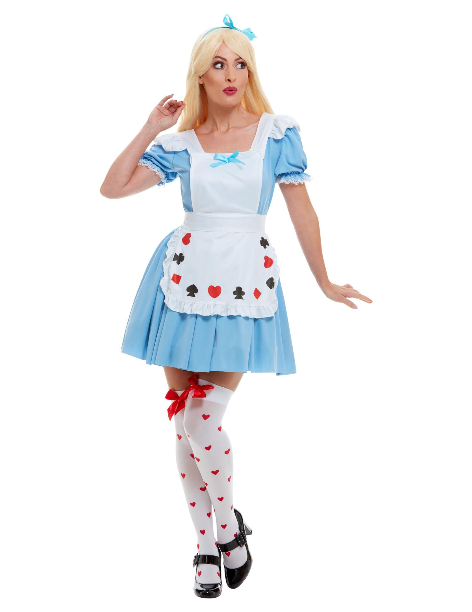 Kartenspiel Dirndl Damenkostüm Märchen blau-weiss von SMIFFY'S