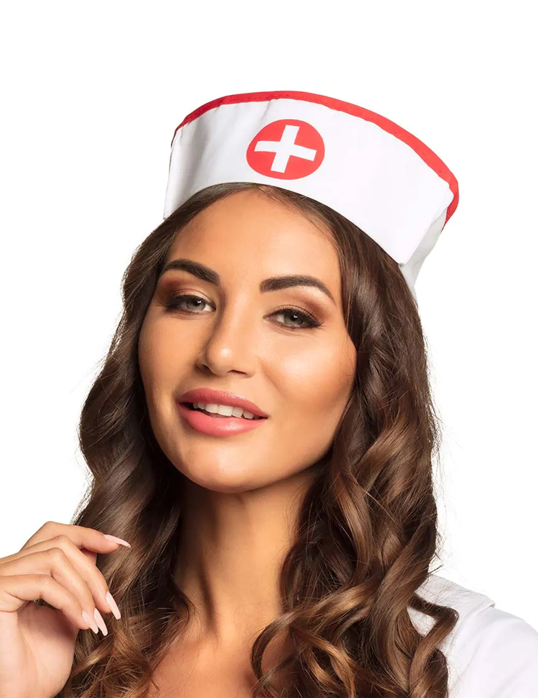 Krankenschwester Haube weiss-rot Krankenschwester Haube weiss-rot von BOLAND BV