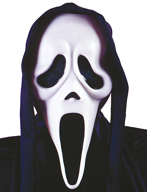 Ghost Face Geister Maske Scream Lizenzware für Erwachsene schwarz-weiss von FUNWORLD