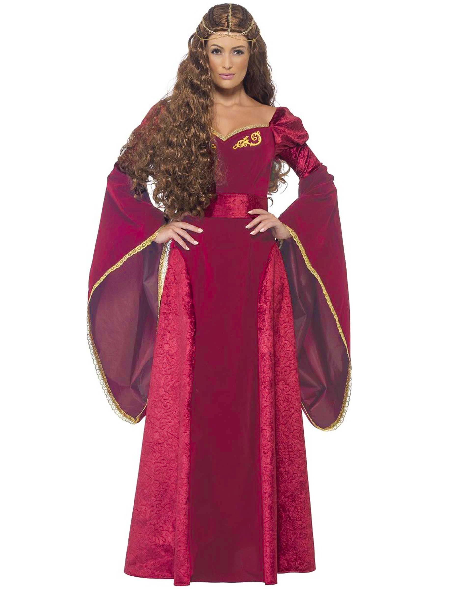 Mittelalterliche Königin Deluxe Rote Königin Damenkostüm rot von SMIFFY'S