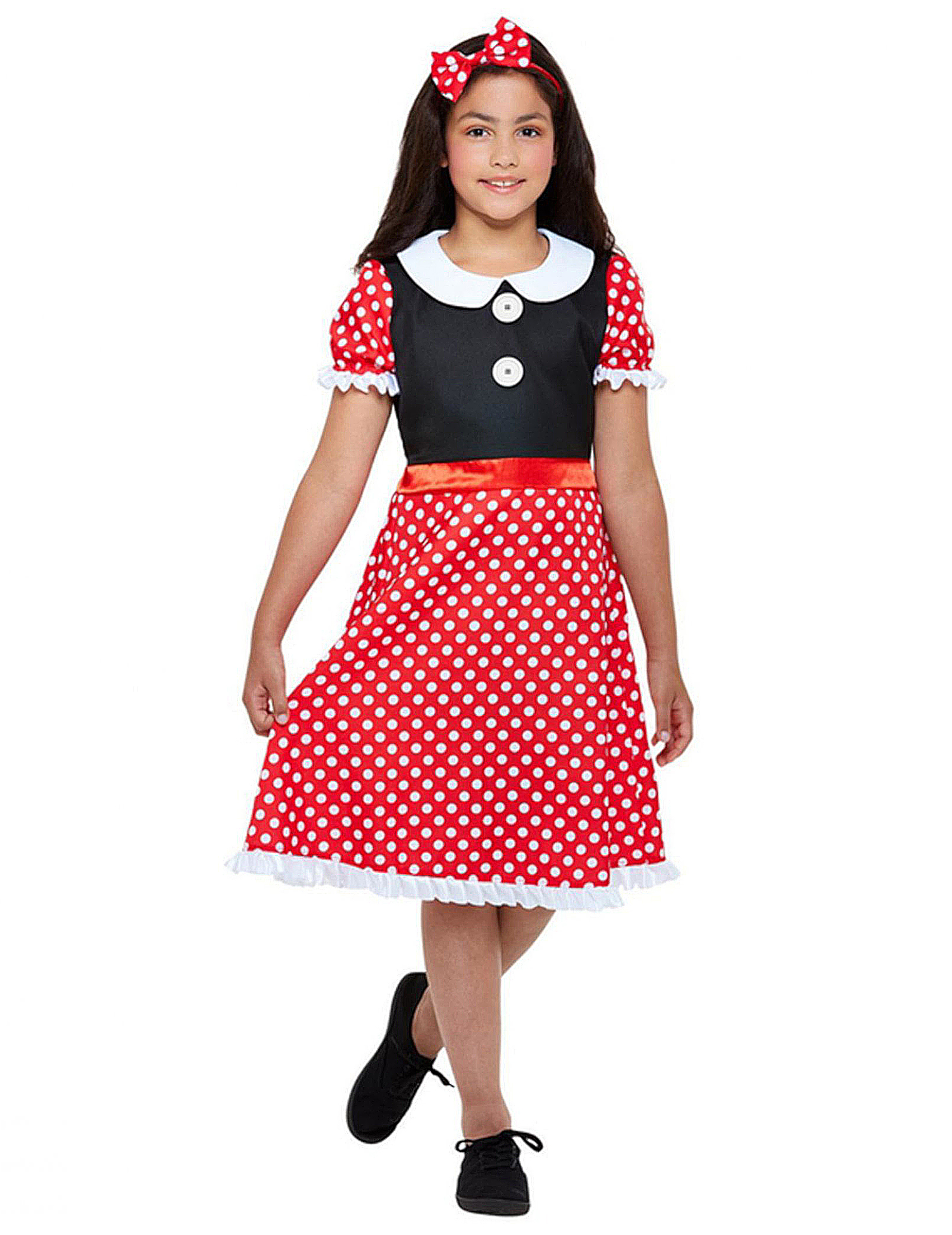 Niedliches Maus-Kostüm für Mädchen Faschingskostüm rot-schwarz Niedliches Maus-Kostüm für Mädchen Faschingskostüm rot-schwarz von SMIFFY'S