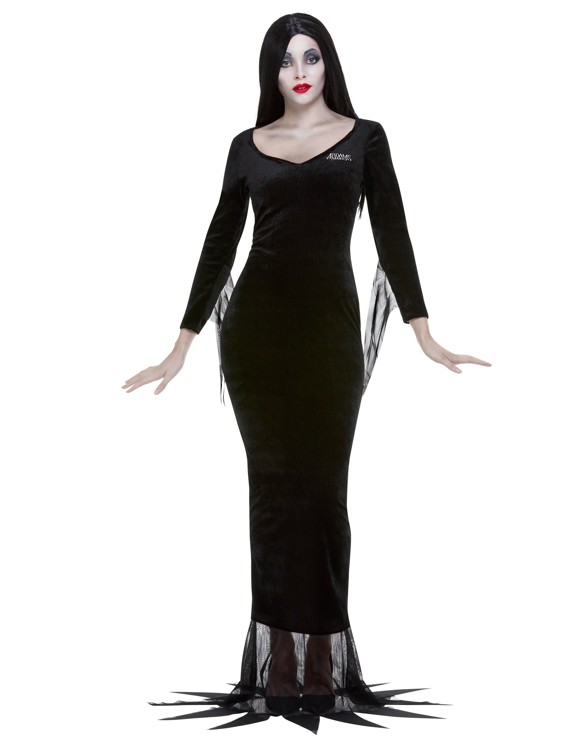 Offizielles Morticia-Damenkostüm Addams Family schwarz von SMIFFY'S