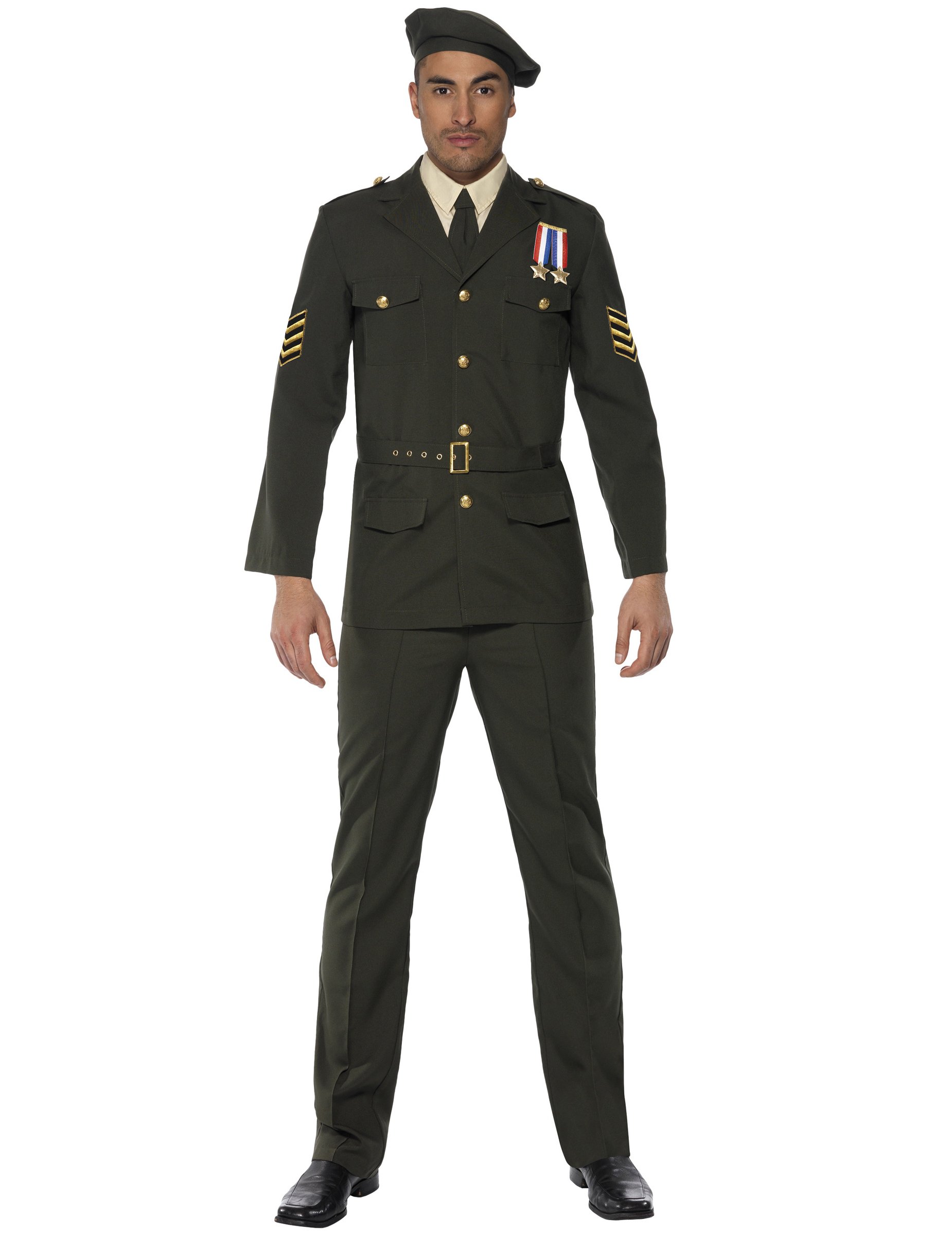 Offizier Kostüm Uniform grün von SMIFFY'S