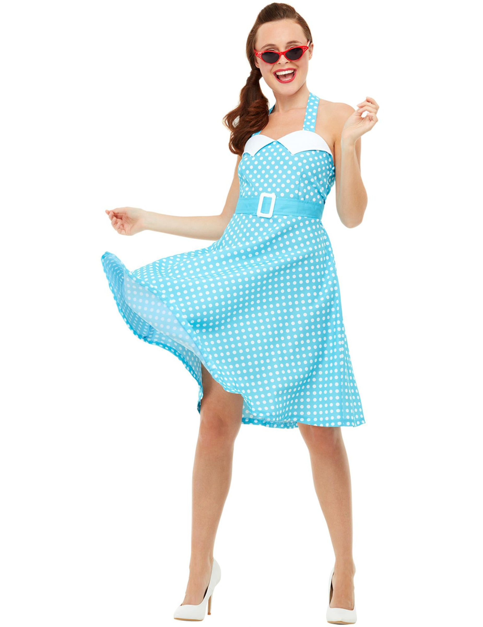Pin-up Kostüm für Damen blau-weiss Pin-up Kostüm für Damen blau-weiss von SMIFFY'S
