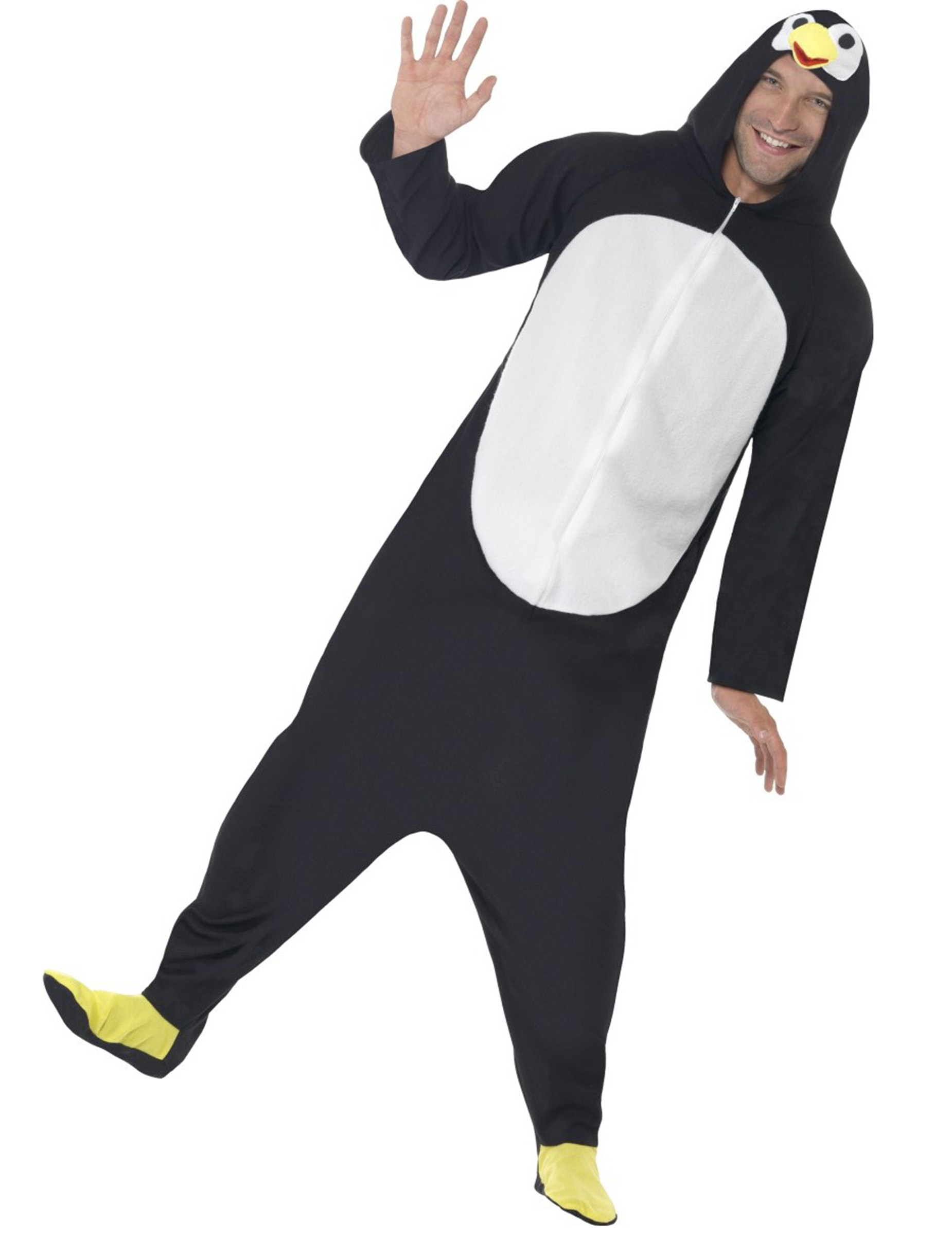 Pinguin Kostüm für Erwachsene schwarz-weiß-gelb Pinguin Kostüm für Erwachsene schwarz-weiß-gelb von SMIFFY'S